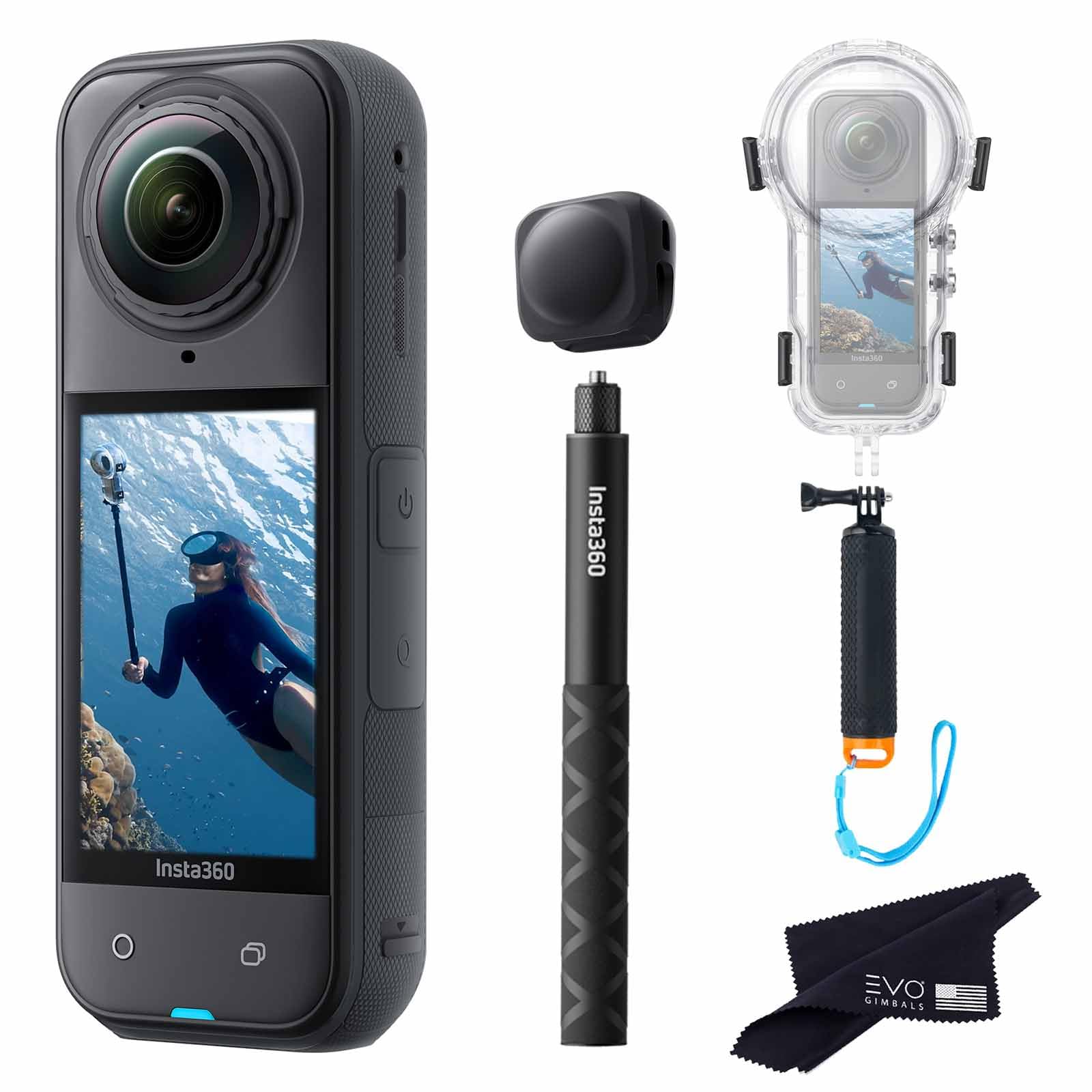 Insta360 X5 Dive Case Bundle-8K Waterproof 360 Action Camera with 1/1.28" 48MP Sensors, 8K 360 HDR Video, 72MP, 4K Single-Lens |Bundle Includes Dive