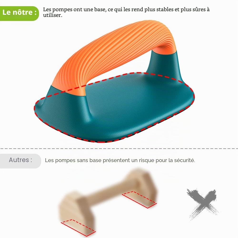Dolibest Poignées de Pompes, Barres de Pression Pushup Support de Poignées pour équipement de Musculation du Haut du Corps au Sol de Gymnastique à Domicile Exercice de Fitness, 17x13x9cm