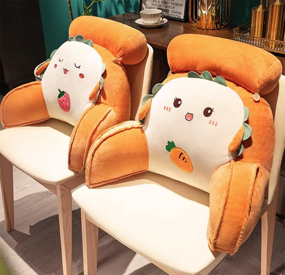 Cute Cartoon Bed Rest Reading Pillow Office Chairs Car Lumbar Back Cushion Soft Sofa Reading Rest Waist Support Pillow (Gray cat, 65×40×20CM/25.59"×15.7"×7.87")