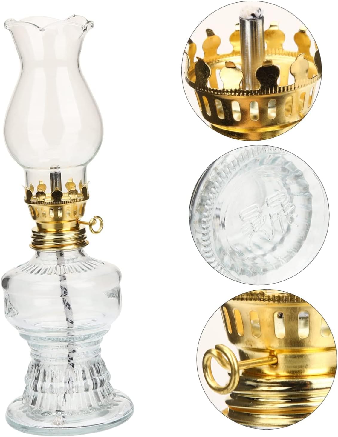 5pcs Large Lamps Buddha Oil Style Pub Clear Hallway Glass Gift Small Lamp Kerosene Housewarming Retro Decoration Wedding Emergency Use Indoor Lantern Vintage for ( Color : 20.5x6.7cm )