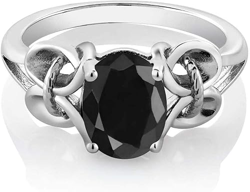 Vista 3 de Gem Stone King Anillo de compromiso ovalado con piedra natal para mujer, plata de ley 925, ovalado de 0.354 x 0.276 in, anillo de compromiso