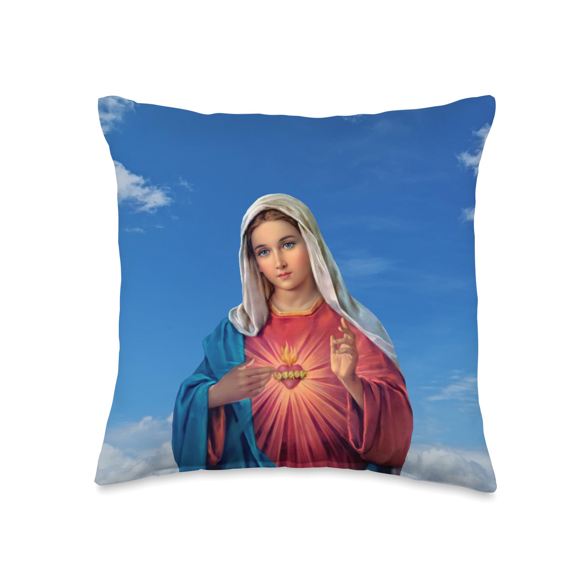 Immaculate Heart of Mary Throw Pillow