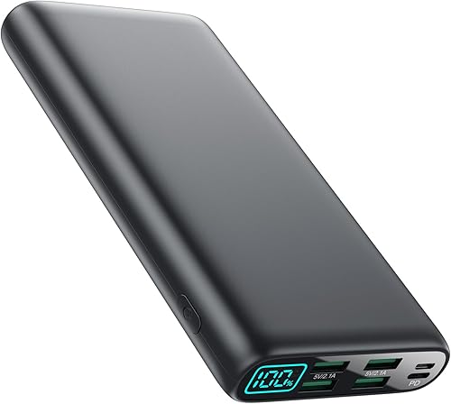 Cargador portátil de 38800 mAh con 5 salidas y 2 entradas, PD USB C entrada y salida rápida de teléfono, batería externa de respaldo, esencial de