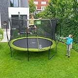 EXIT TOYS Silhouette Trampolin - ø366cm - Rundes Gartentrampolin Outdoor für Kinder - Mit Sicherheitsnetz - Preisgünstig - Sicherer Einstieg - Gute Sprungkraft - Mit Fußschutzsystem - Schwarz - 4