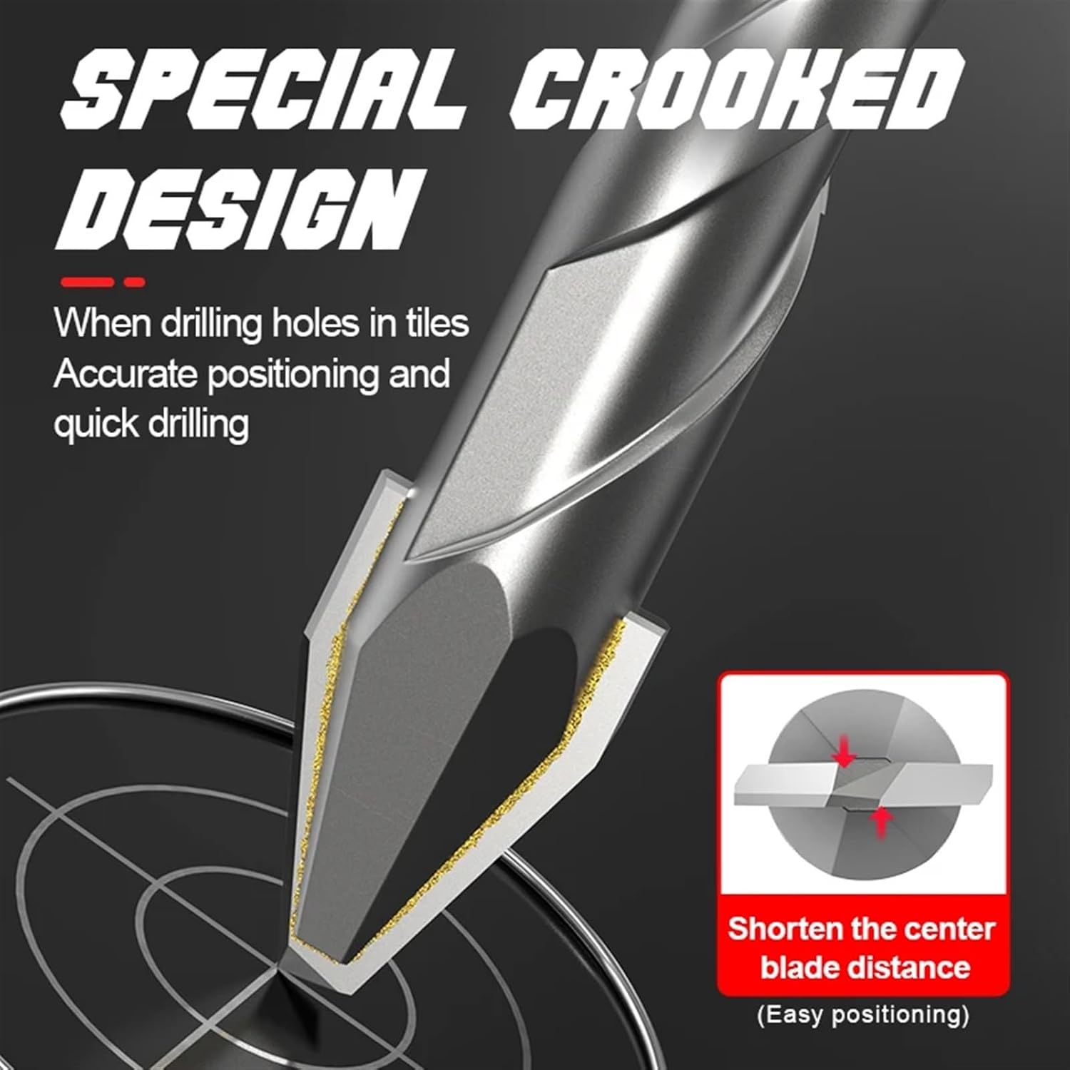 Tile Drill Bit DIY Woodworking Tools Electric Drill Accessories Shank 6.35mm Metal Glass Cement Concrete Alloy Drill (Color : 2023101703)