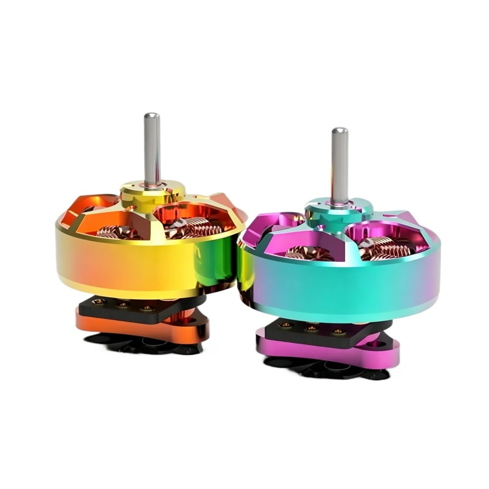 Motor sin escobillas 0802, Compatible con Rcinpower, piezas de drones FPV | For pequeños vuelos multirrotor en interiores y vuelos en miniatura(4 Cyan pink 22000KV)