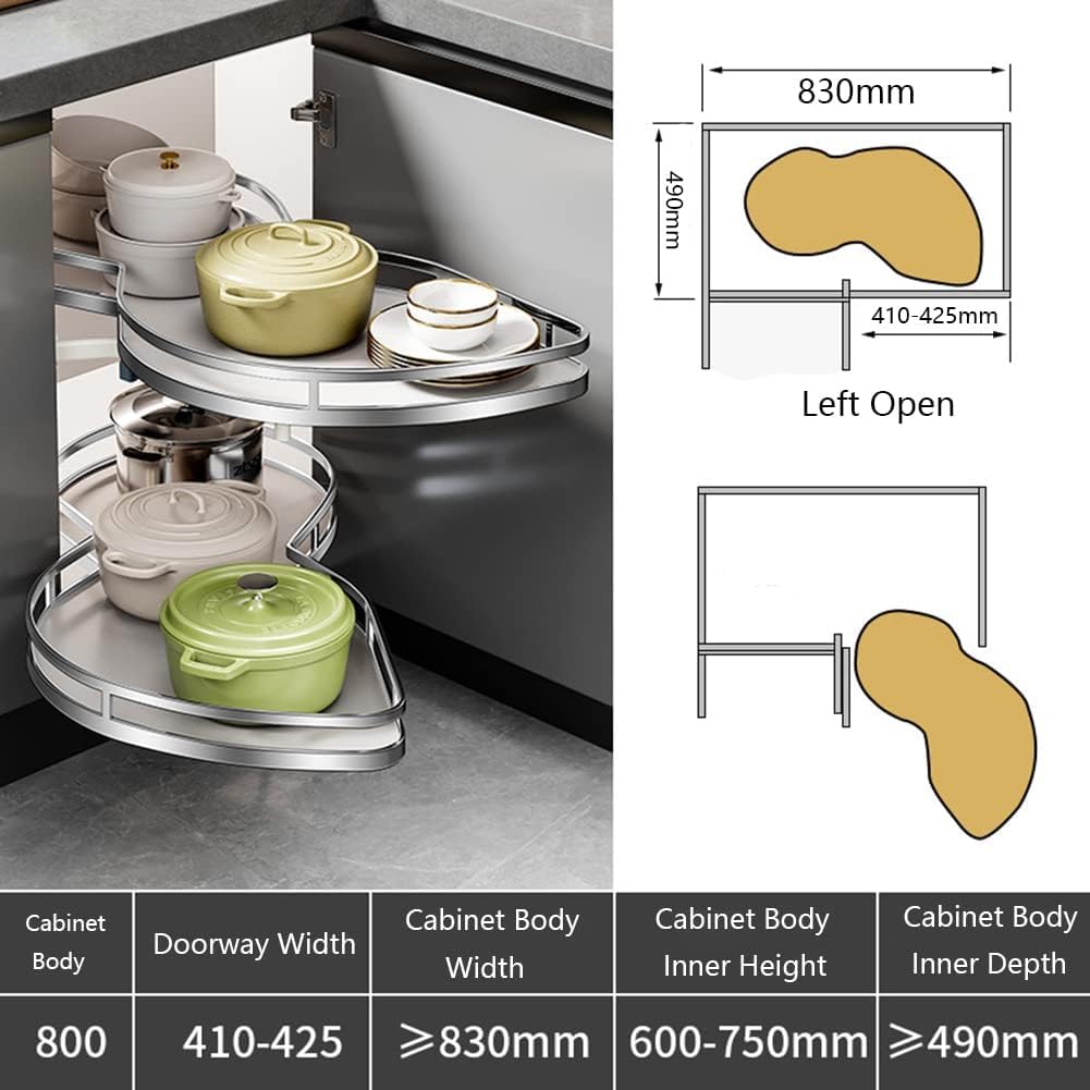 Amazon.co.jp: ブラインドコーナーキャビネット 2段スイング