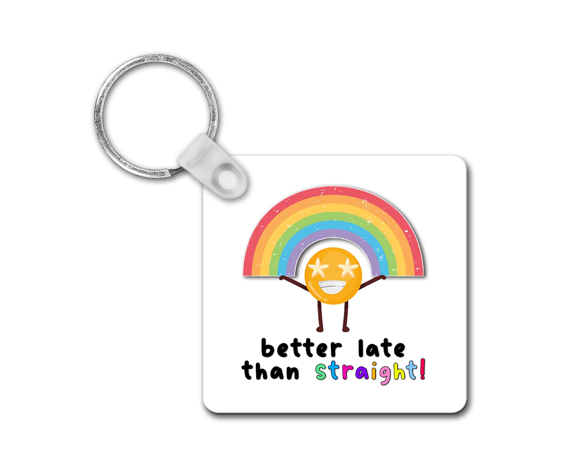 Rib Ticklerz Men's Multicolor - Funny Keyring Better Late Than Straight Novelty Gay Gift Birthday Christmas Xmas Present Lgbtq Rainbow Gay Gift For Him Keyrings Joke Rude - Skr256