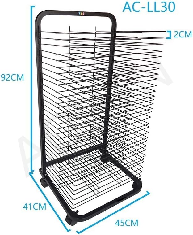 AOUTN スタジオクリエイティブスタジオ乾燥イーゼルデスクシェルフ ブラック粉体塗装仕上げのラック塗装イ 芸術の乾燥の棚 モバイル