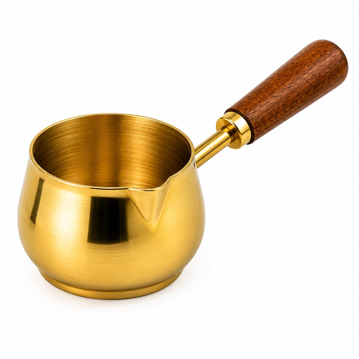 Turkish Coffee Pot Coffee Warmer Butter Warmer Milk Warmer mini Saucepan cezve ibrik Espresso Pot Gold Stainless steelmaker Chocolate Warmer ghee Warmer Wooden Handle Premium cookware minipan Sauce-image-33
