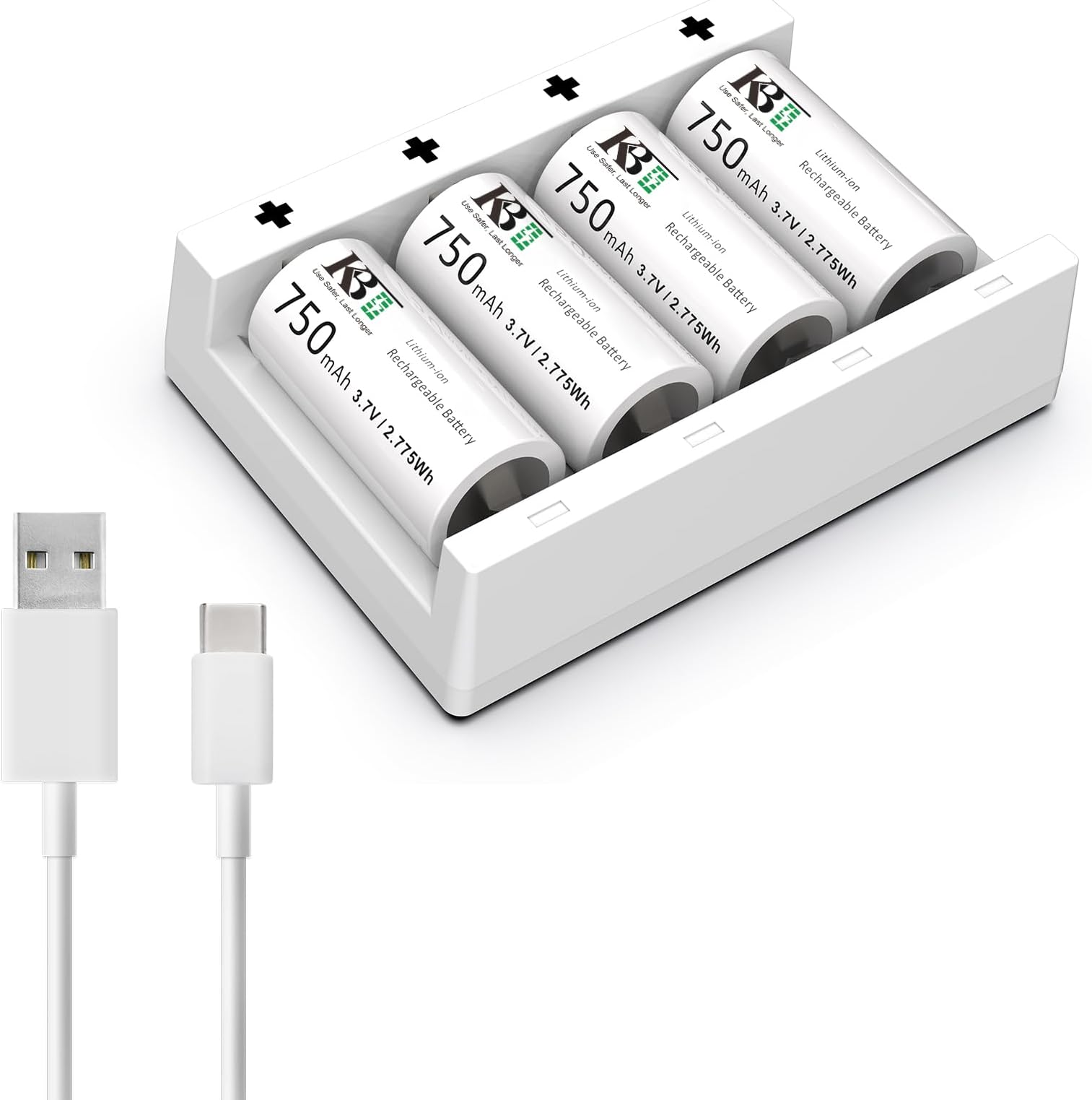 KBT Rechargeable 123A Lithium Batteries, 4pack for Arlo Wireless Cameras VMC3030 / VMK3200 / VMS3330, 3430, 3530