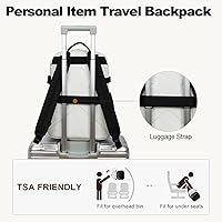 Vista 6 de VANKEAN Mochila para laptop para mujer, Beige-Negro, 15,6 pulg., Mochila para laptop