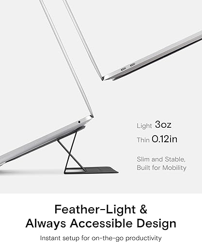 Miniatura 2 de MOFT Soporte invisible para laptop sin rejillas de ventilación inferiores, adhesivo ligero de 2 alturas, reposicionable, sin residuos, soporte de