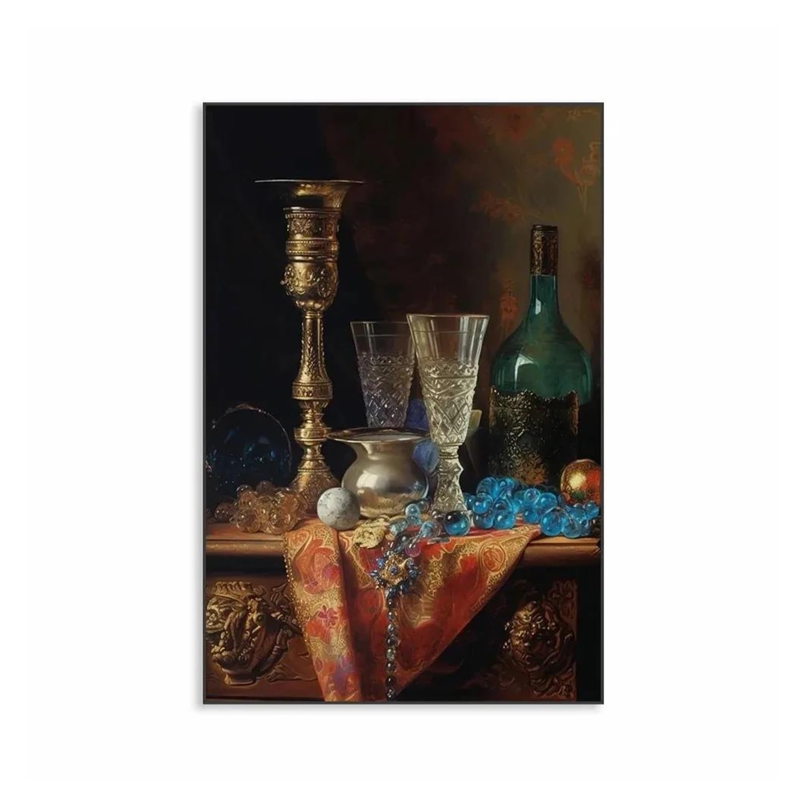 Imprimés Antiques Portrait Baroque Vintage | Toile Déco Nature 20x30cm Modèle Ré
