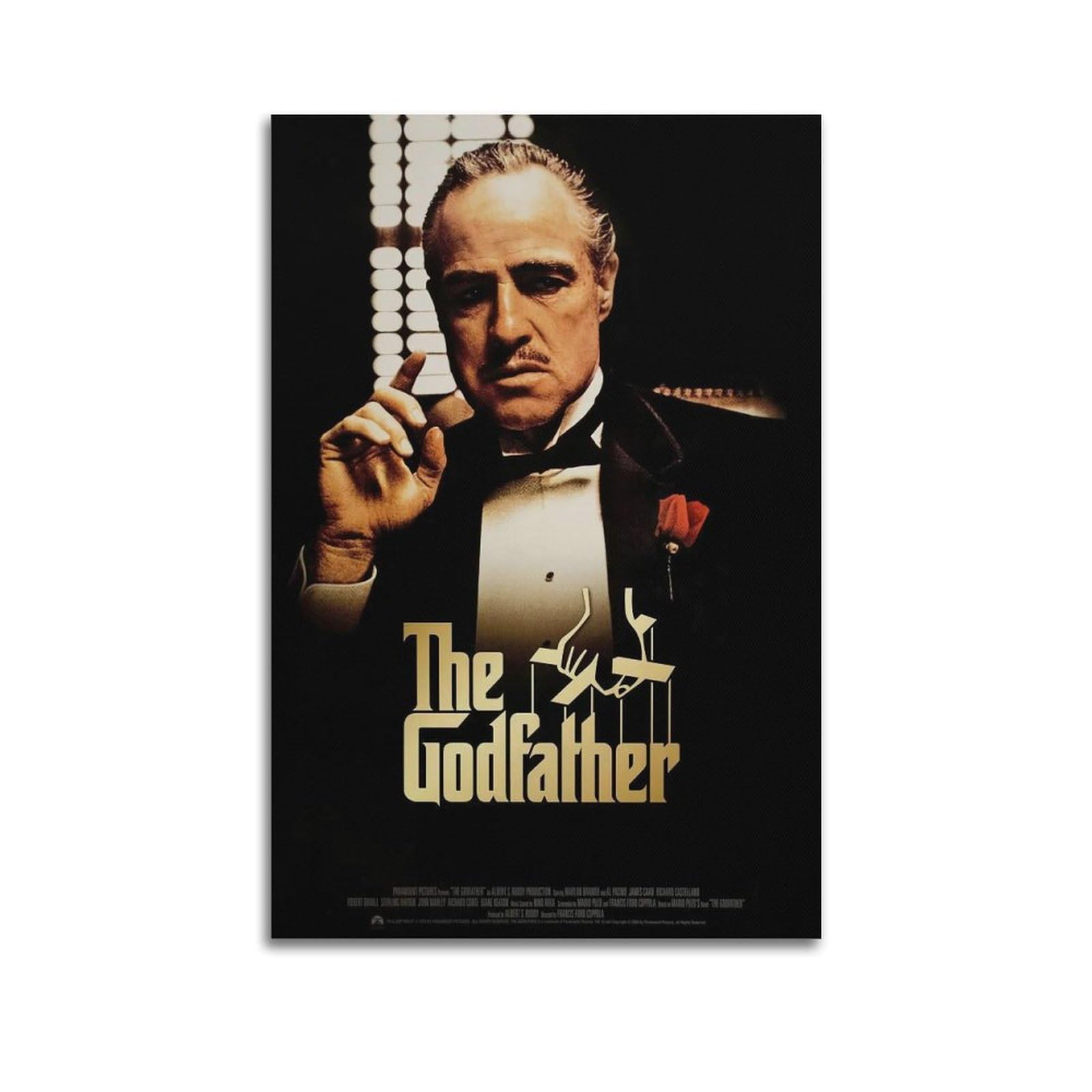 SUDANGDIANZI The Godfather Poster Classic Vintage Movie Cover Canvas Poster And Wall Art Modern Family Bedroom Gym Office Decor Gift 24x36inch(60x90cm) Unframe-style
