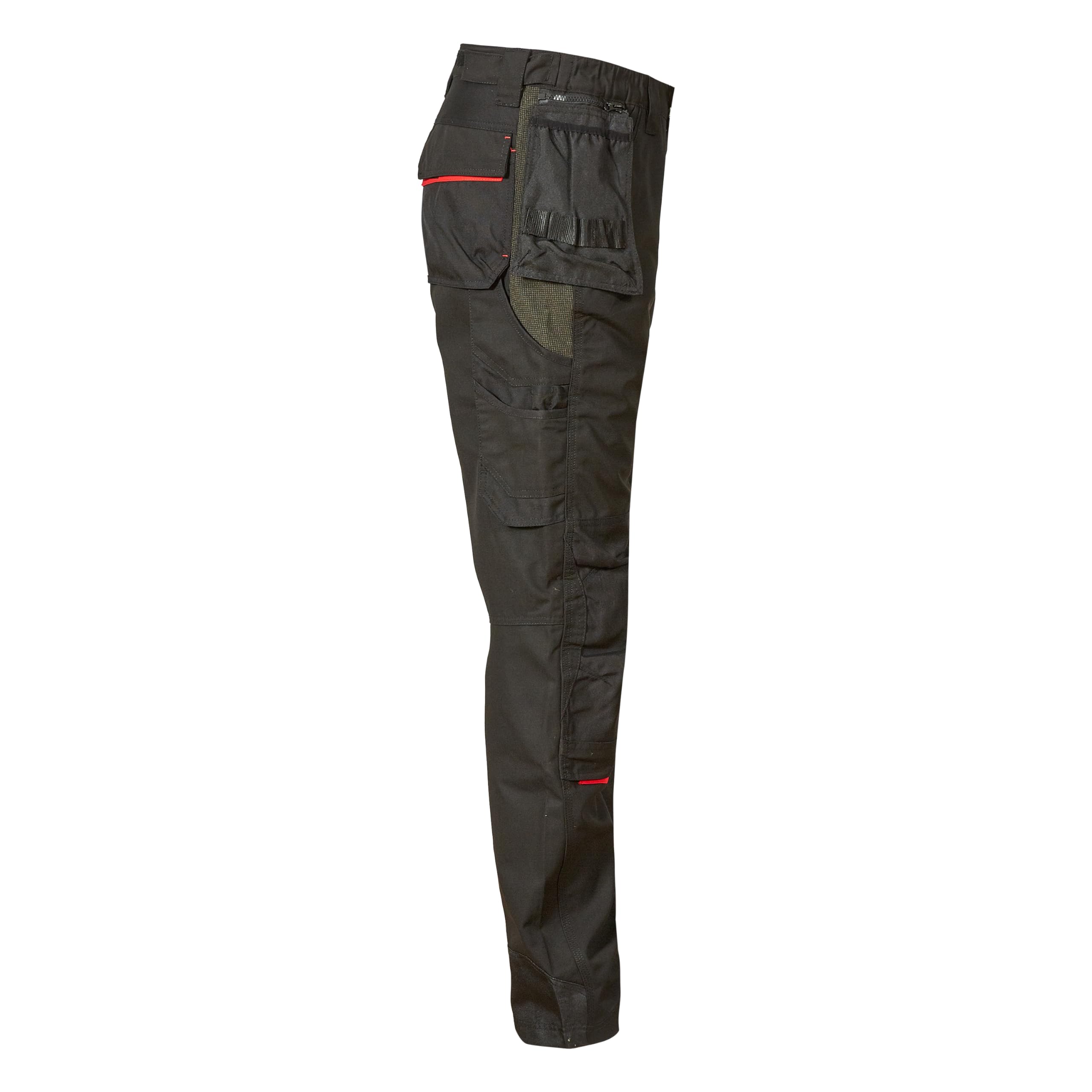 U-Power RACE, pantalón de trabajo para hombre, pantalón cargo con cintura elástica, con bolsillos para rodilleras, multibolsillos, tela cómoda, ropa exterior resistente y duradera - Black Carbon 64