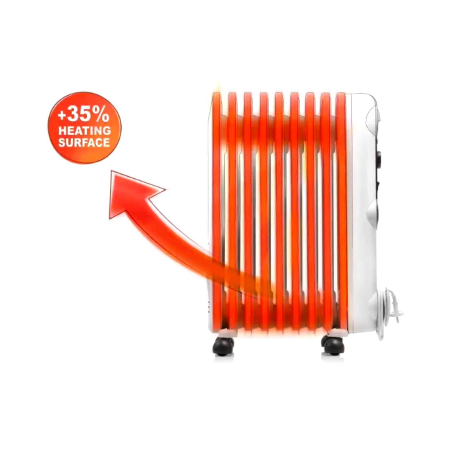 De'Longhi RadiaS Easytronic TRRS1225, Radiateur à Huile, Radiateur Électrique Économe en Énergie avec 12 Ailettes pour Des Pièces Jusqu'à 75m³, 3 Zones Chauffage, Thermostat de Sécurité, Antigel, Gris