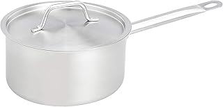 AmazonCommercial - SAS1908040 4 Qt. Stainless Steel Aluminum-Clad Straight Sided Sauce Pan with Cover