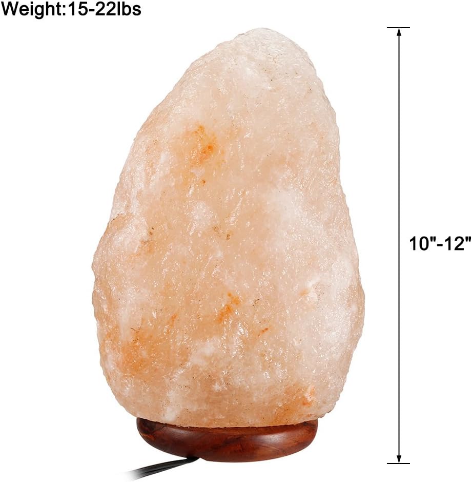 2pcs Natural Himalayan Salt Lamp with UL Listed US Plug Dimmer Switch, 10-12inch, 15-22lbs (id: f3a ea7 95b 261 CDC