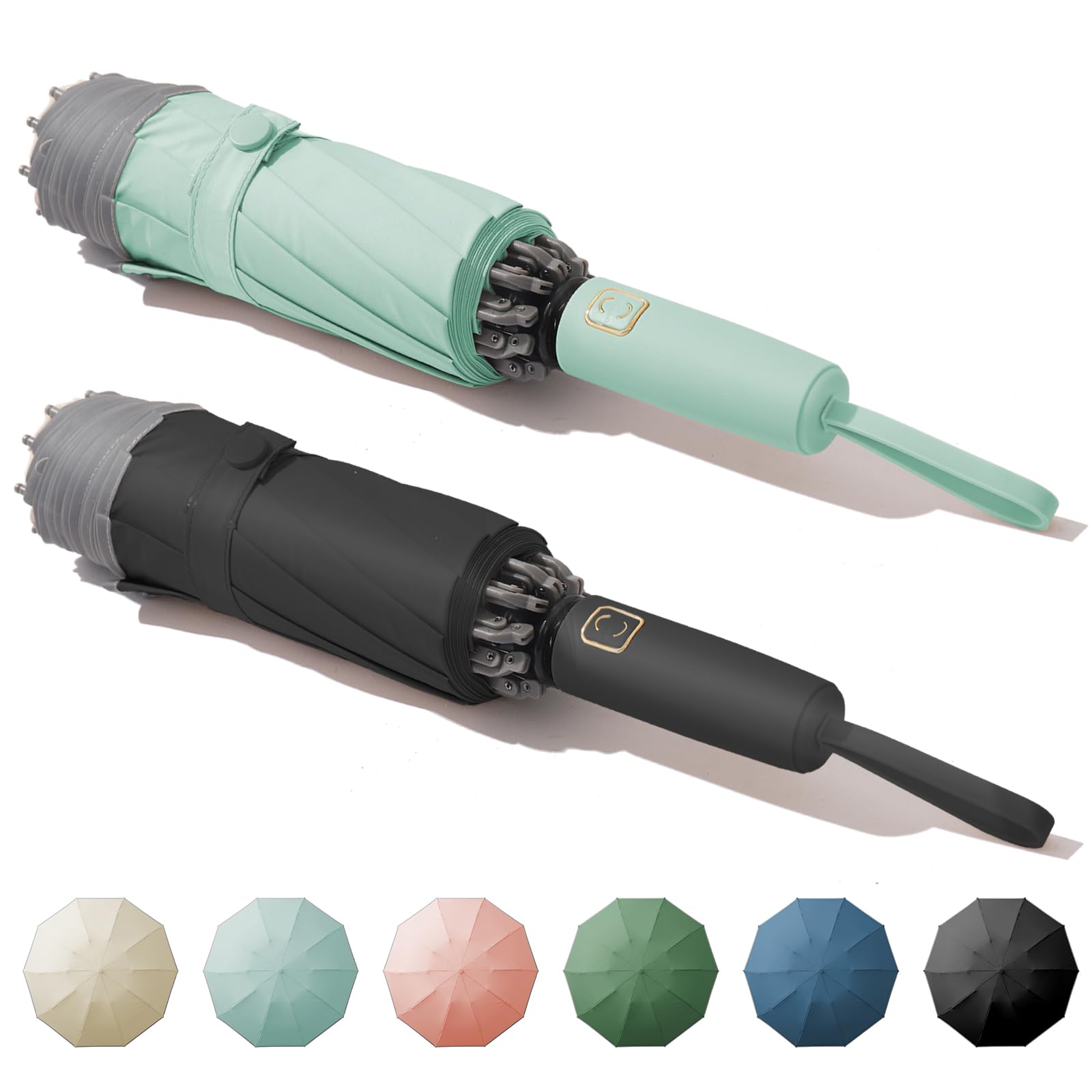 Damp away Windproof Travel Umbrella for Rain, Large Portable Reverse Folding Car Umbrella, Inverted Design, Compact Auto Open Close with Durable