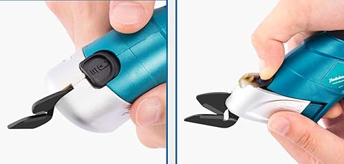 Miniatura 6 de Tijeras eléctricas de tela inalámbricas recargables con 2 cuchillas de corte, potente herramienta de corte para cuero, cartón, papel, álbumes de