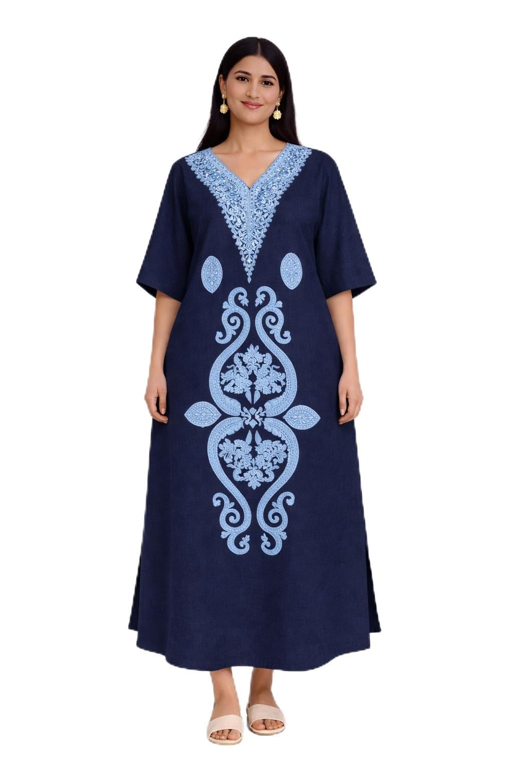 skhoza Crush Cotton Kaftan for Women-Free Size-picture-37