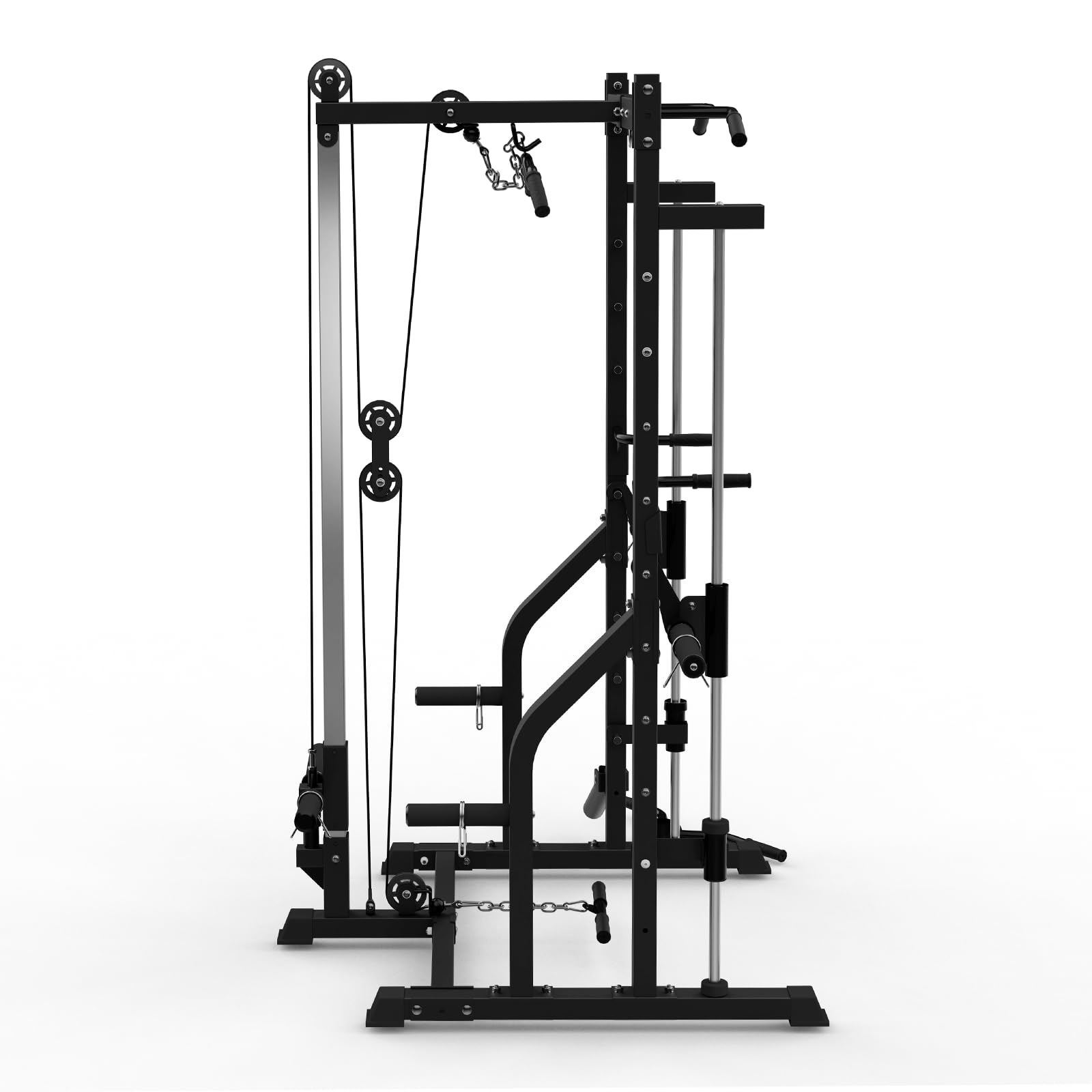 Máquina Multifunción Smith Machine S13, Jaula de Poleas, Barra Guiada y Dominadas para Gimnasio en Casa, Ejercicios de Musculación Completa, Soporta hasta 200 Kg