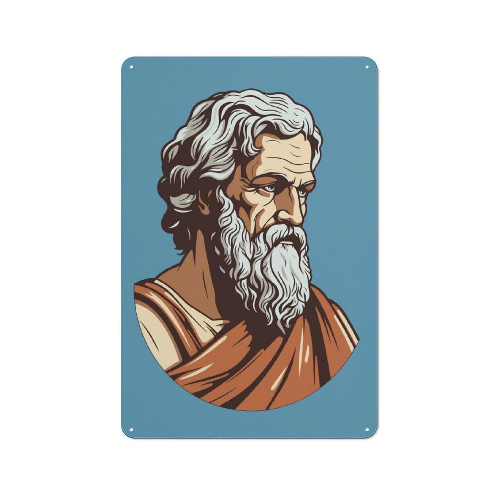 Junmoney Plato Greek Philosopher Tin Sign 30X20cm With For Home Bar Wall, Vintage Decor, For Garage, Workshop And Man Cave Decoration