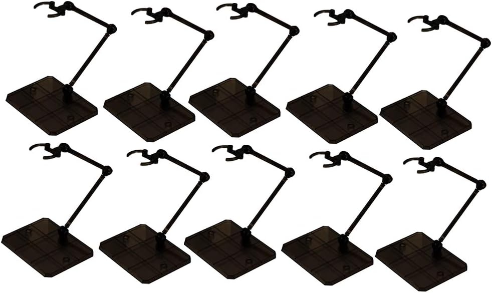 Action Figure Stand,10Pcs Assembly Action Figure Display Holder Base Doll Model Support Stand Compatible with HG RG SD SHF Gundam 1/144 Toy Black