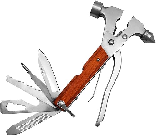 Miniatura 6 de Gifts Infinity Herramientas de combinación de acero inoxidable multifuncionales 18 en 1 personalizadas con hacha, martillo, cuchillo, abrebotellas,