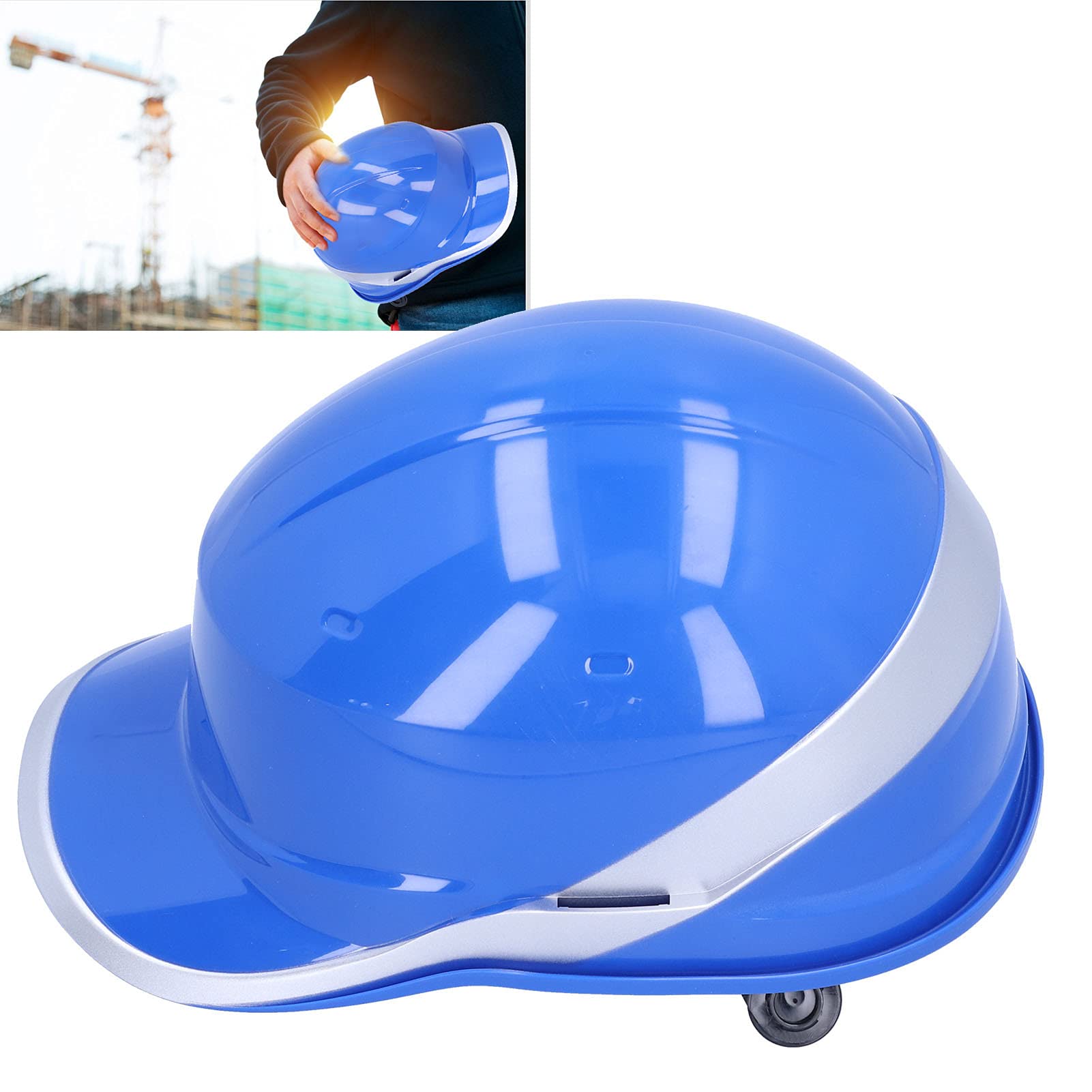 Casco Industriale, Elmetto di Sicurezza Blu Casco Regolabile Anti Smashing con Banda Riflettente per Cantieri di Ingegneria Energetica