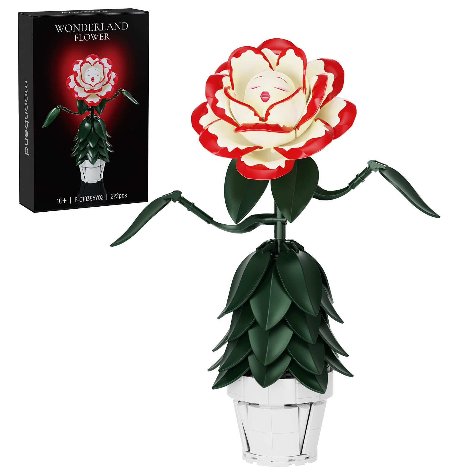 Wonderland Flower Red Rose Building Sets Compatible with Lego Flowers Botanicals for Adul…