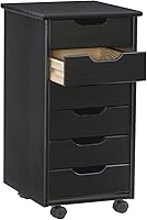 Vista 24 de Corinne - Carrito de almacenamiento con ruedas de seis cajones, color negro Linon