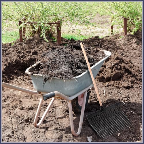 Lasnten Manure Fork Replacement Head, 18 Tines Pitchfork Head with Screws and Nuts, Horse Manure Rake for Picking up Grass and Hay(Black,2 Pcs) by Lasnten - Image 6