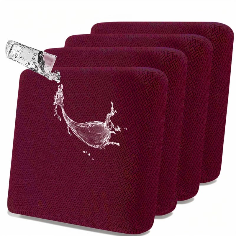 SHANNA Sofa Seat Cushion Slipcovers: 4Pcs Modern Couch Cushion Cover Waterproof Patio Cushions Super Soft Friendly Couch Cushion Slipcovers Suitable for Armchair, Sofa Seat Slipcover (Wine Red) โ image 1