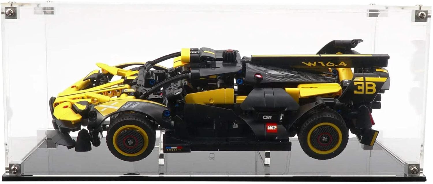 Display Case Compatible with Lego 42151 - Bugatti Bolide - Clear Acrylic Dustproof Showcase - Set Not Included
