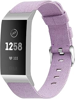 AISPORTS Compatible for Fitbit Charge 3 Band/Fitbit Charge 4 Band for Women Men, Soft Breathable Canvas Sport Wristband Bracelet Replacement Band for Fitbit Charge 3/Fitbit Charge 4 Fitness Tracker