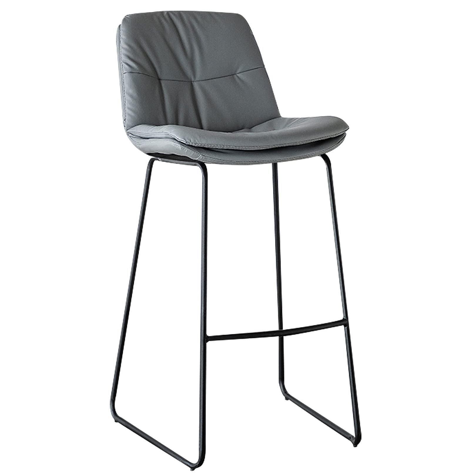 Amazon｜背もたれとフットレスト付き合成皮革バースツール布張りモダン