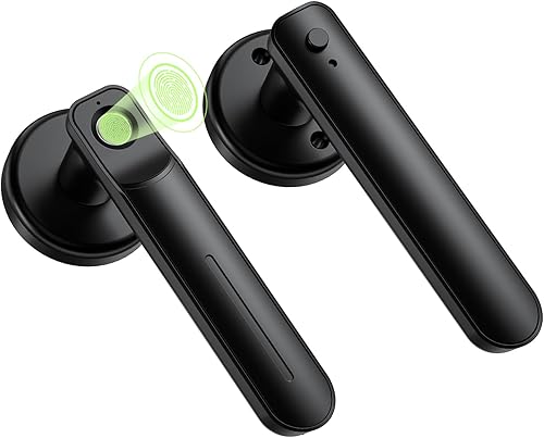 Cerradura de puerta de huellas dactilares, perilla de puerta biométrica, cerradura de puerta de entrada sin llave para el hogar, dormitorio,