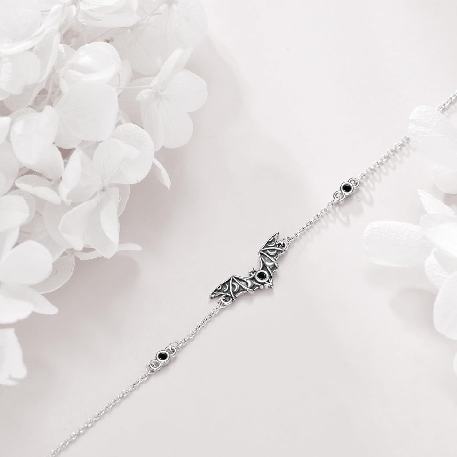 URONE Bat/Cat Bracelet 925 Sterling Silver Animals Bracelet Bat/Cat Jewelry Gifts for Women - Image 3