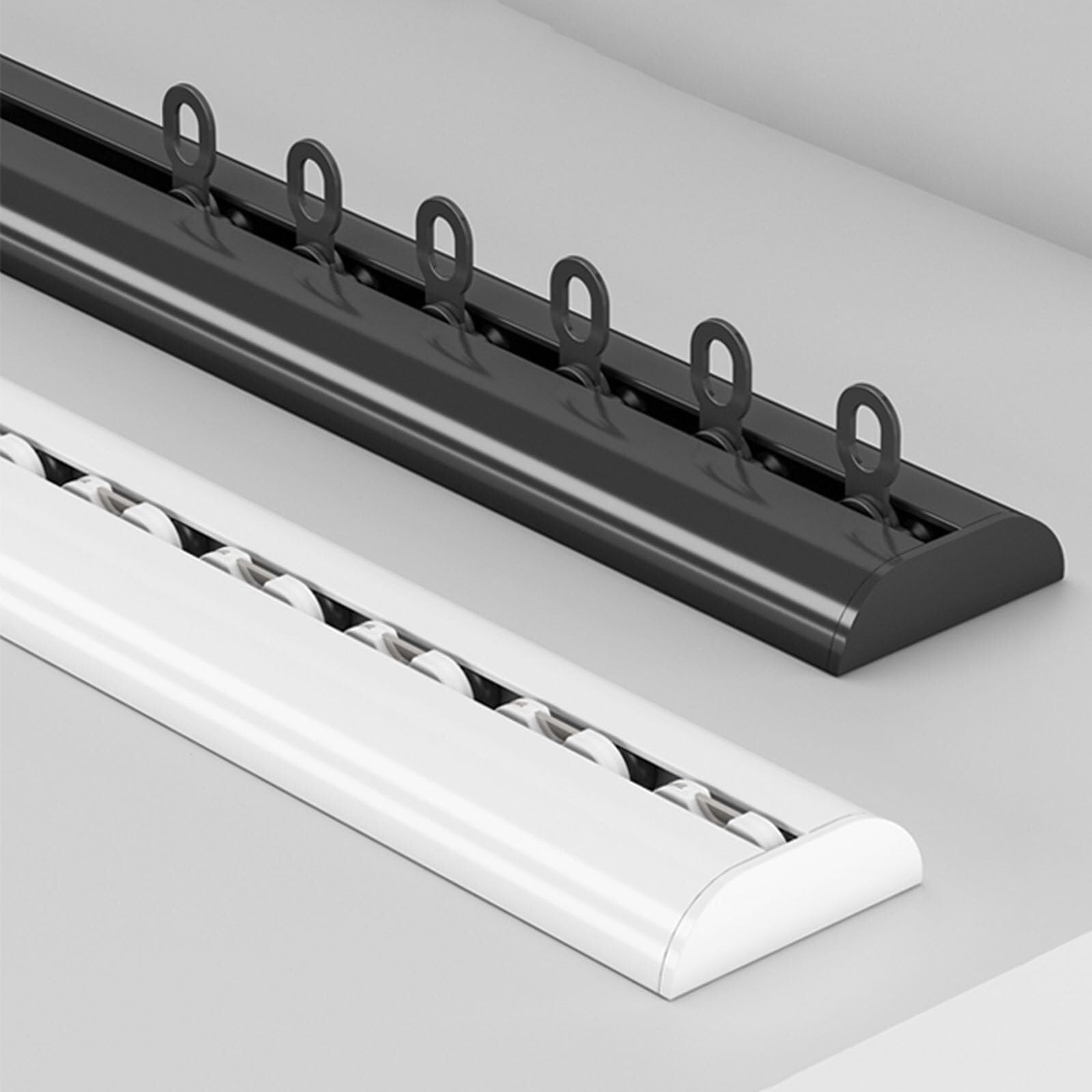 Pista di Tenda del soffitto, Binario in Alluminio, Nero, Bianco, Pista per Tende scorrevoli per Il Bagno per la casa in Ufficio divisore
