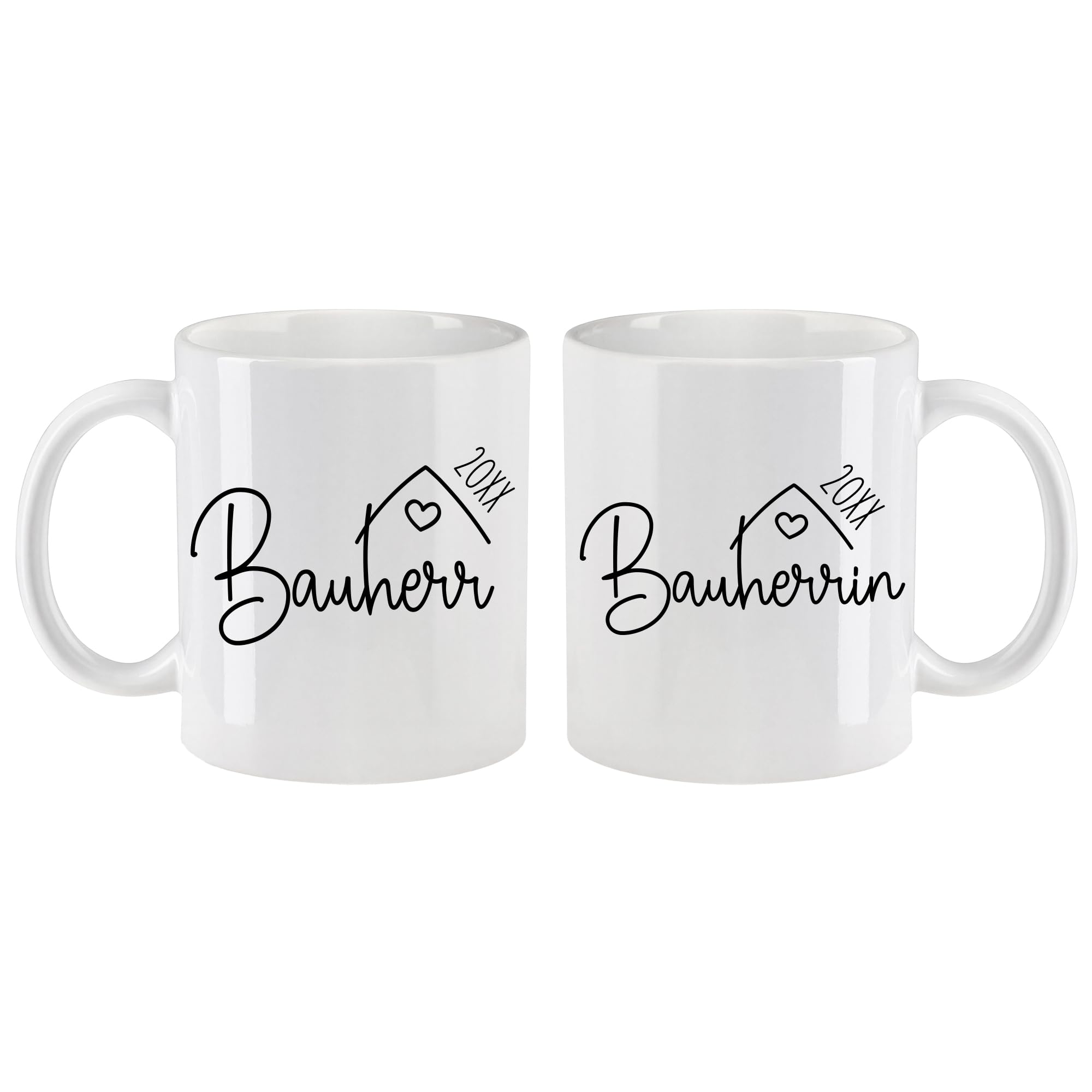 Tasse Bauherr Bauherrin 2026, Eigenheim, Richtfest, Einzug, Baustelle, Geburtstag, Traumhaus, Hausbau, neues Zuhause, Geschenkidee, Geschenk Männer, Frauen (Weiß)