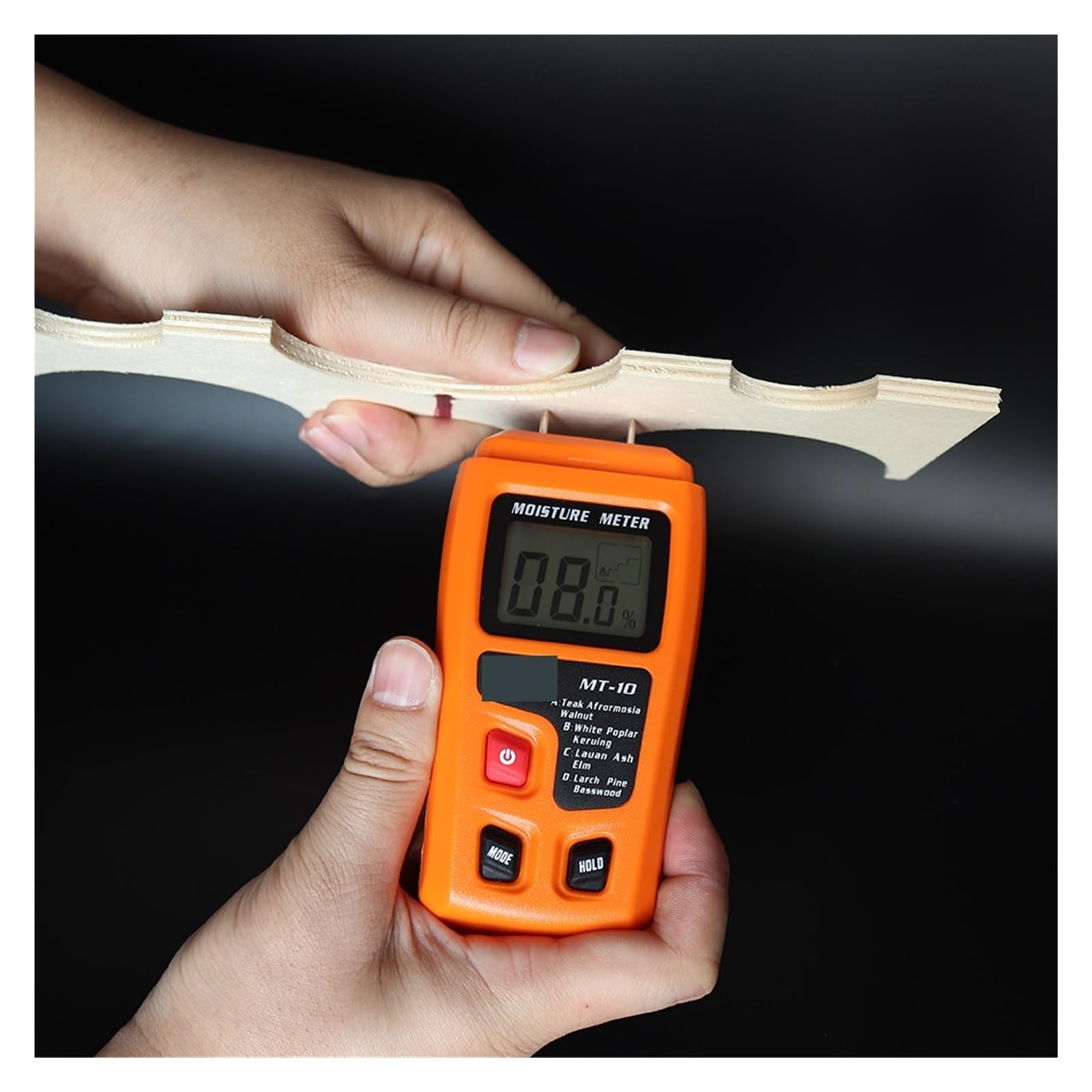 Misuratore di umidità, MT-10 EMT01 Misuratore di umidità del legno Tester Igrometro Rilevatore digitale della densità'albero Grigio(MT28 Inductive)