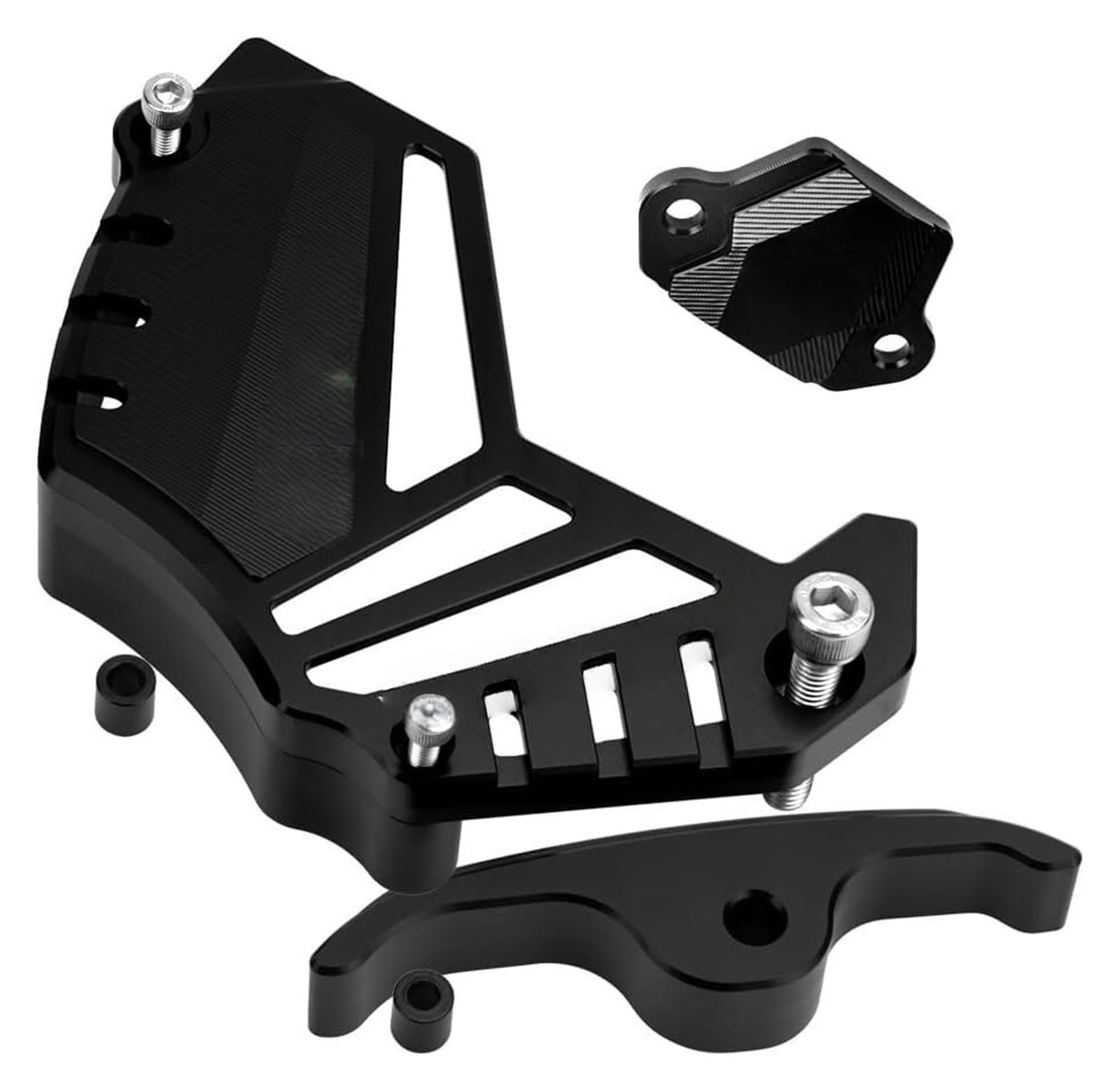 Osłona łańcucha Osłona Czujnika Przedniego Łańcucha Pasuje Do Svartpilen 801 CNC 6061 Aluminiowa Ochrona 16-zębowe Koła Zębate Motocyklowego Łańcucha Ochraniacz(Black)