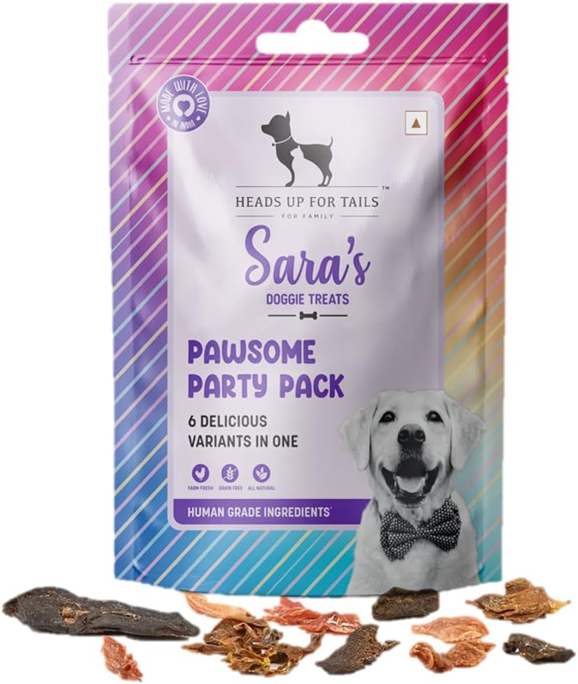- Sara's Party Pack - an Assortment of Sara’s Treats - 200gm | No Preservatives | No Artificial Colours Added | Grain-Free | 100% Natural and Farm Fresh Ingredients | Dogs Treats