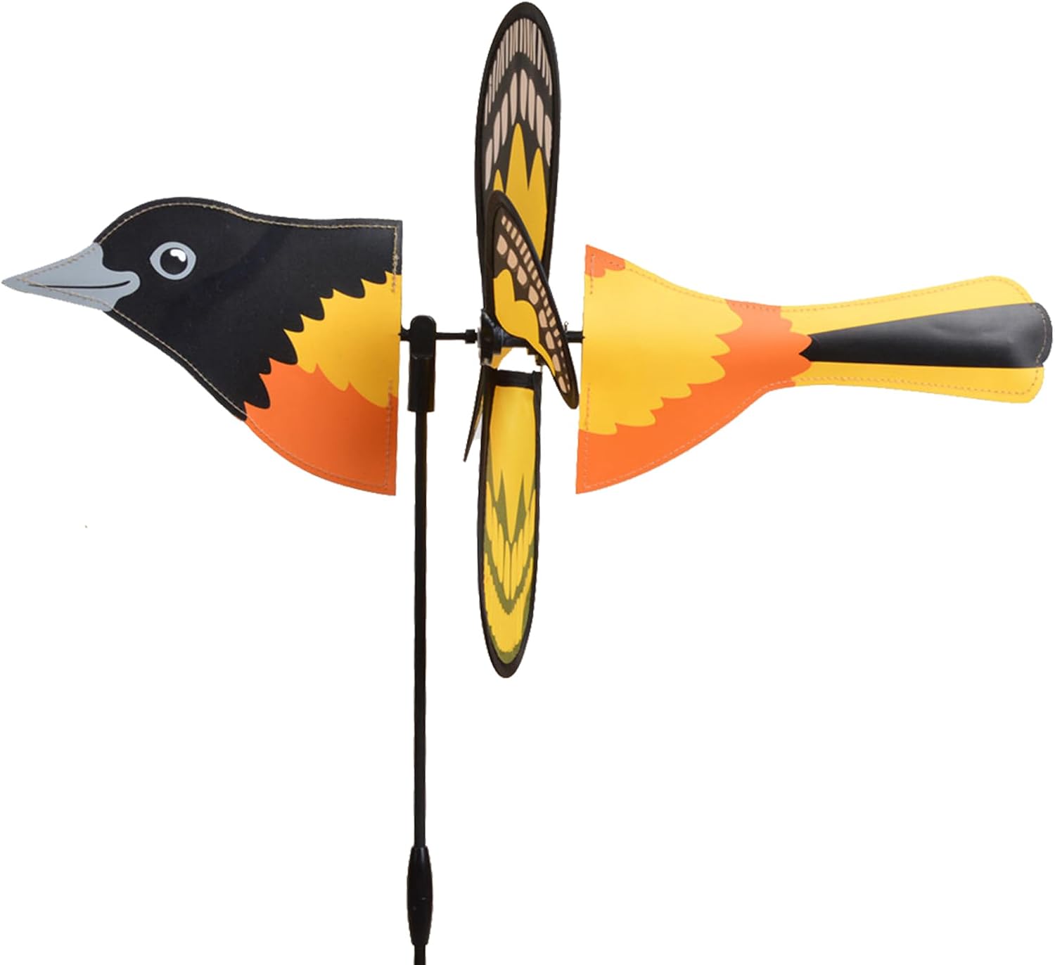 Premier Kites Petite Spinner Oriole – Whimsical Wind Spinner for Yard & Garden, Durable Weather-Resistant Fabric, Easy to Assemble, Outdoor Decor for Patios, Lawns, Yards, & More