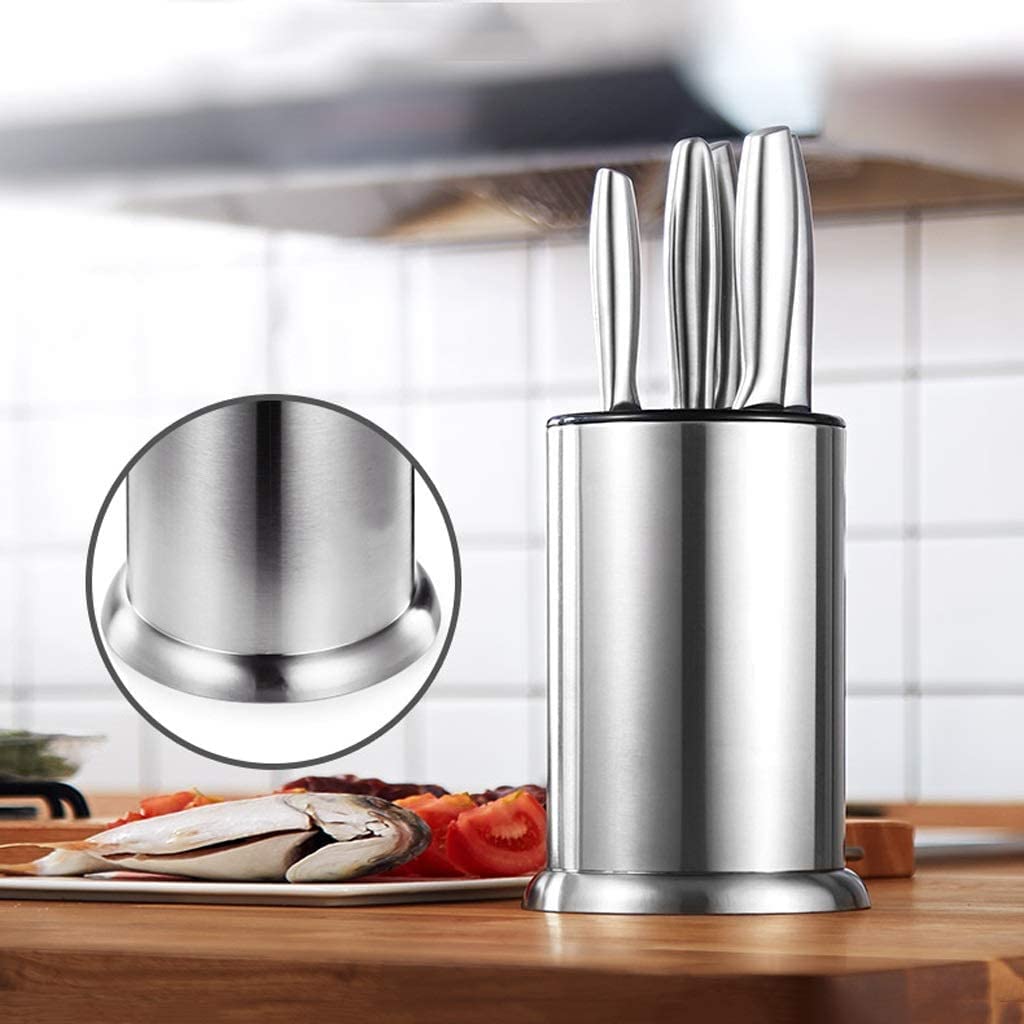 Bloque Cuchillos Cocina Bloque De Cuchillos De Almacenamiento Bloque De Cuchillos De Acero Inoxidable Multifunción Portacuchillos Redondo Universal