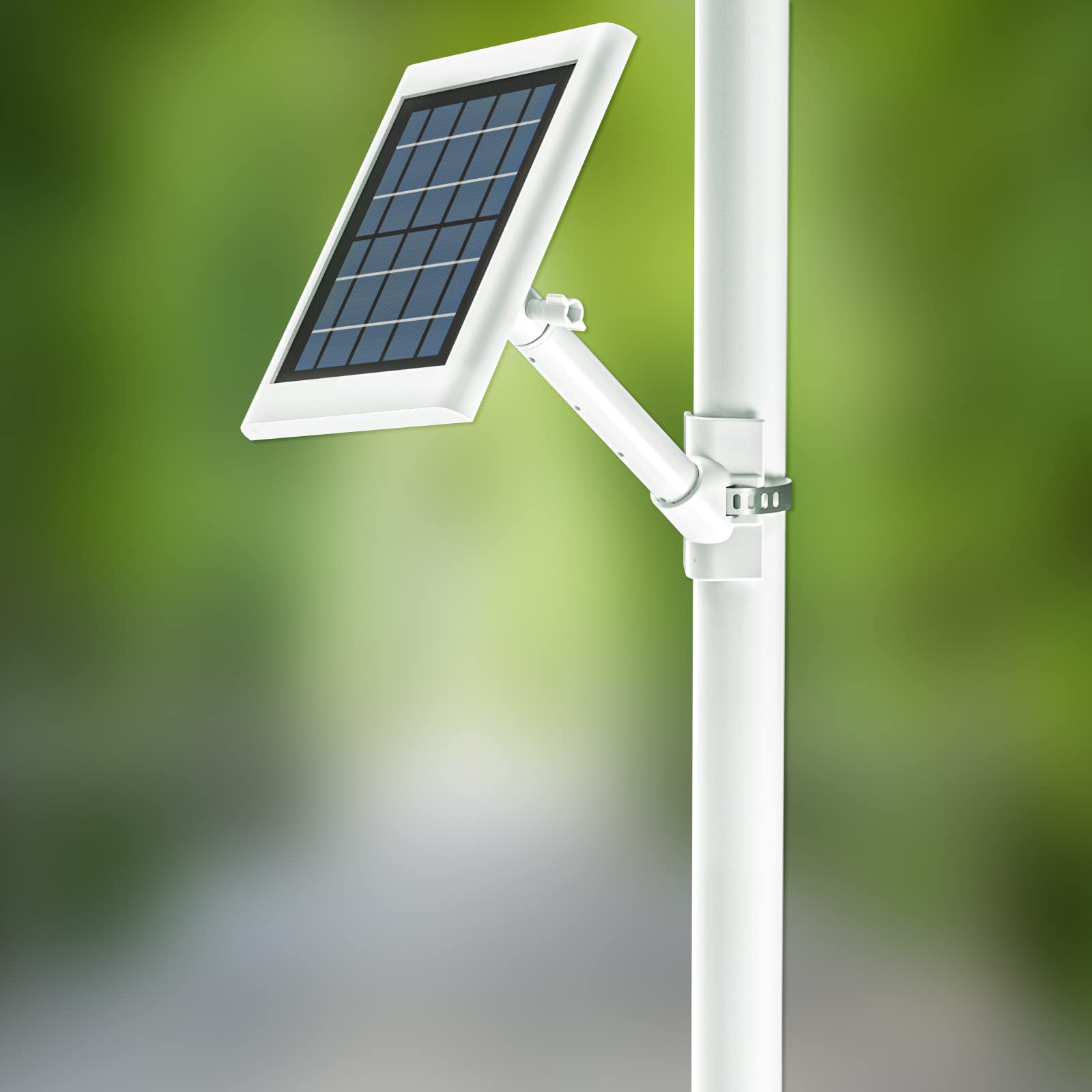 HOLACA Support d'extension de poteau compatible avec panneau solaire R ing/Arlo/Wyze/Eufy/Waterstone, support de montage pour panneau solaire R ing (montage sur poteau/blanc)