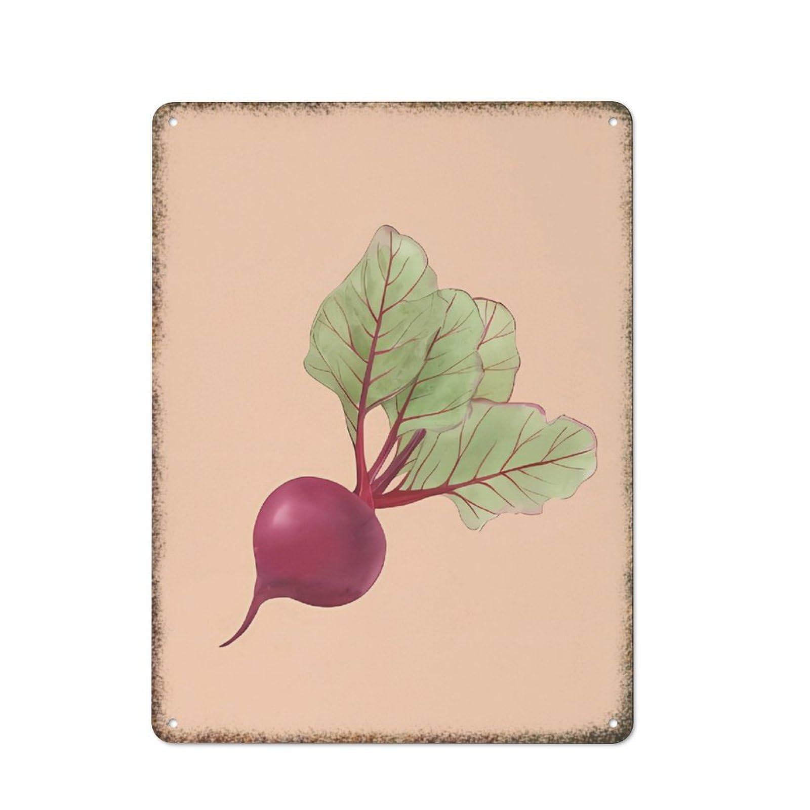 Retro Beetroot Vegetable Watercolor Farmhouse Home Kitchen Wall Decor 8x12 inch