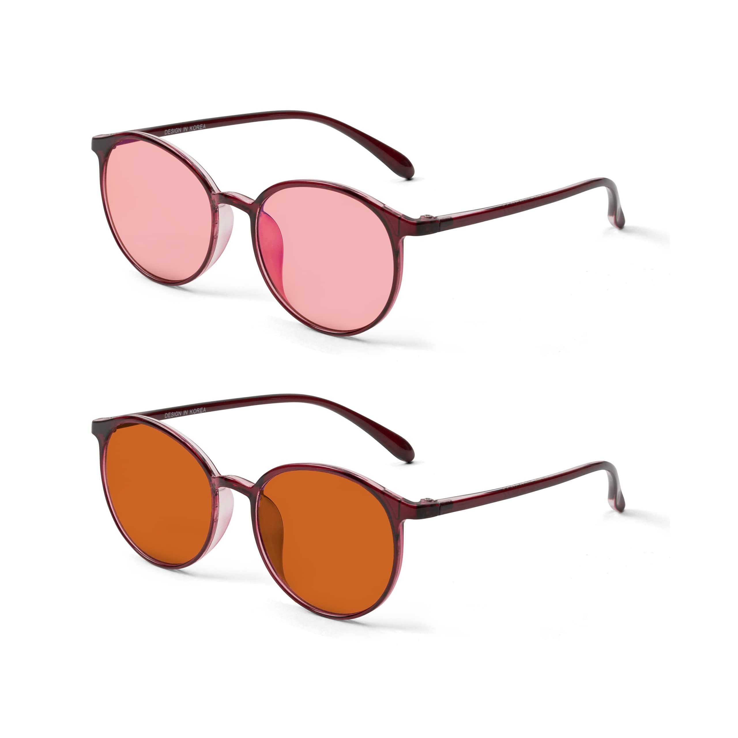 BRADDELL OPTICS Migraine Anti Blue FL-41 Rose Indoor & FL-60 Brown Outdoor Glasses for Light Sensitivity LED Fluorescent Lighting Glare & Photophobia - Image 4